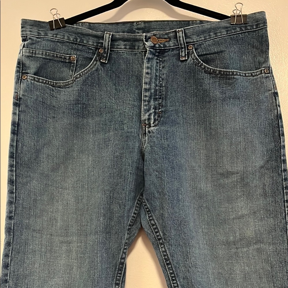 Wrangler Blue Relaxed Fit Jeans with Natural Fading
